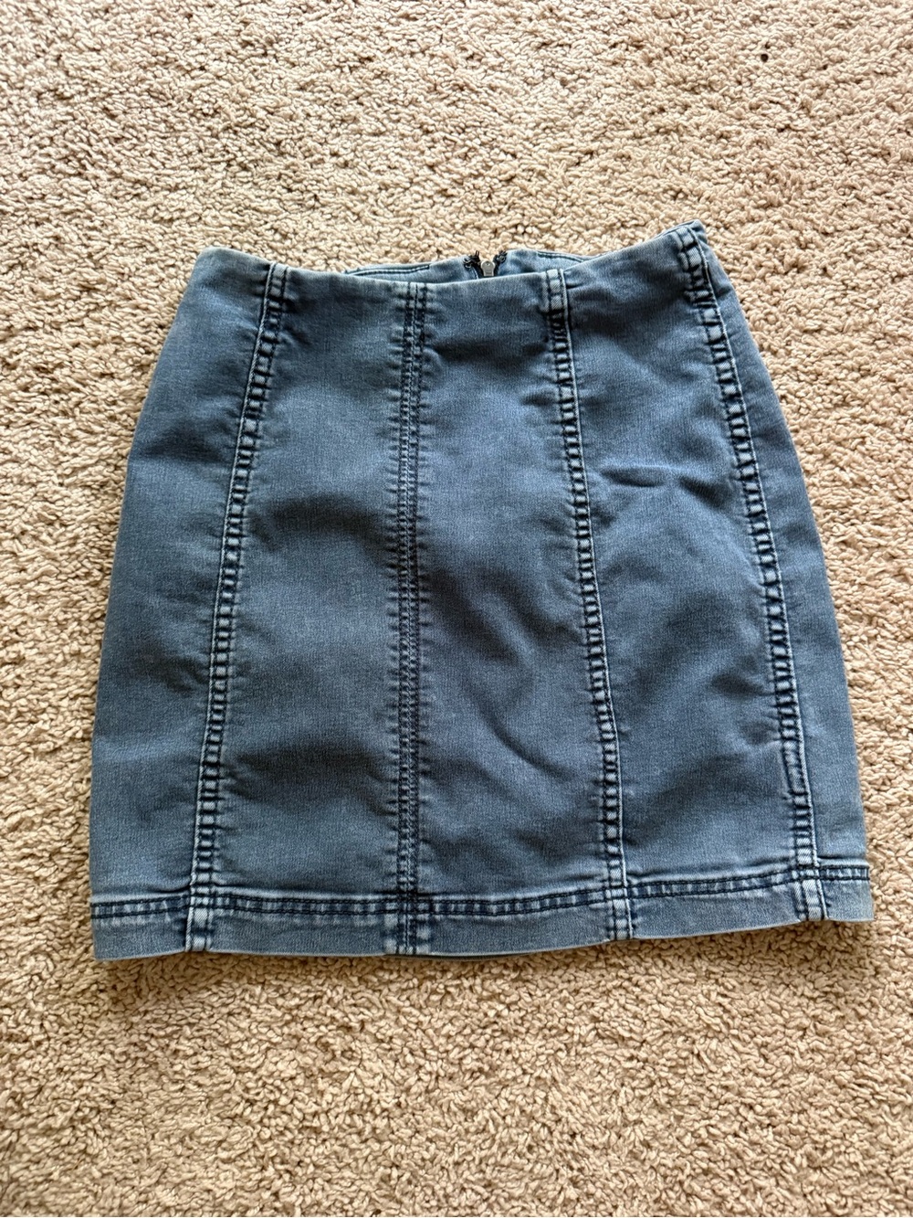 Free People Classic High-Waist Denim Mini Skirt - Blue